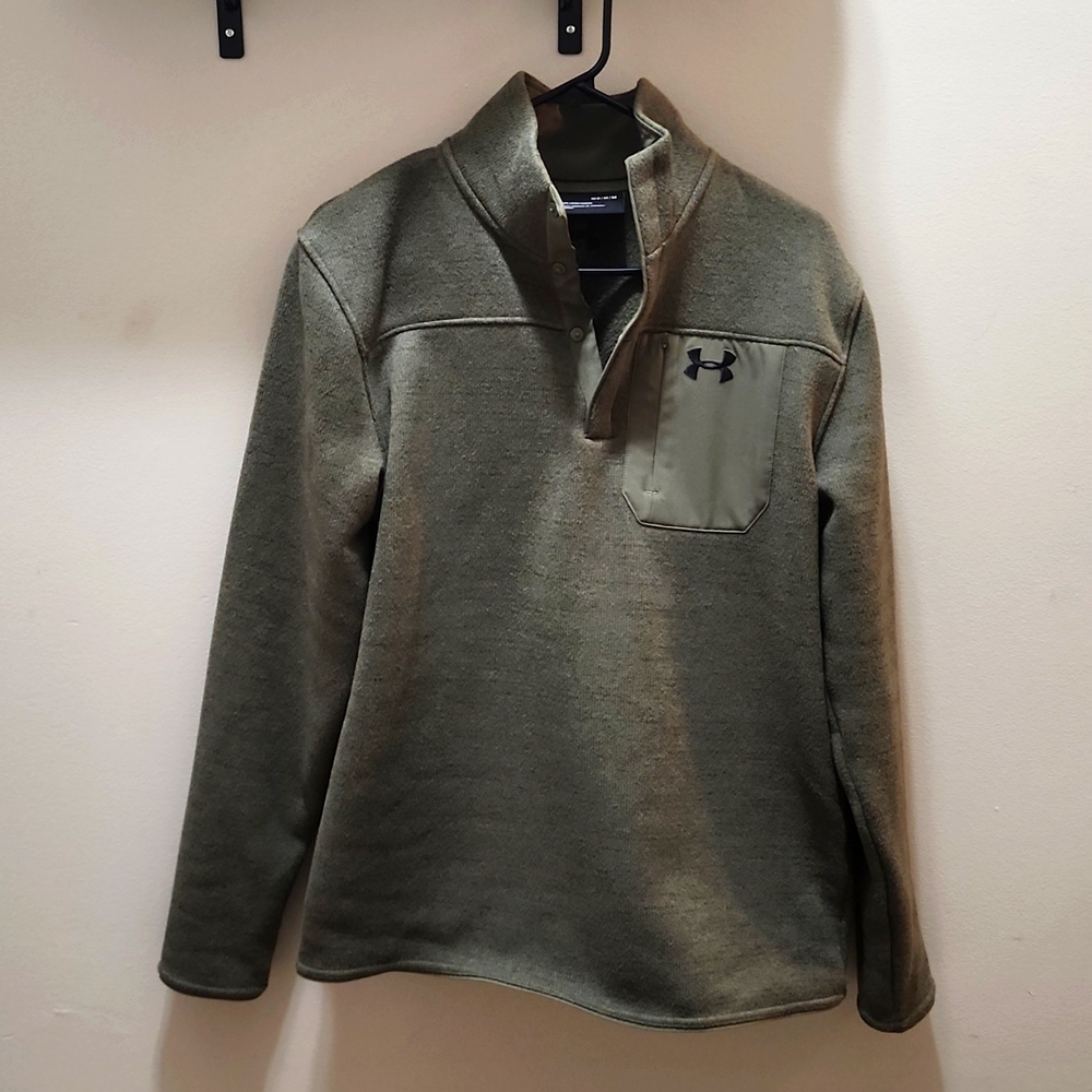 Underarmour NWT Fleece Sweater, Men's Medium Color Marine Green